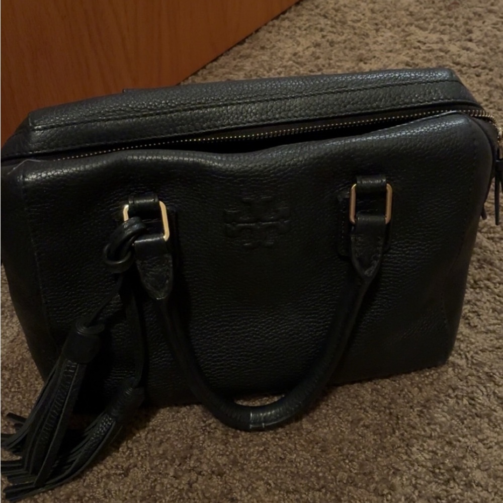 Tory Burch Black Satchel Bag + Wallet